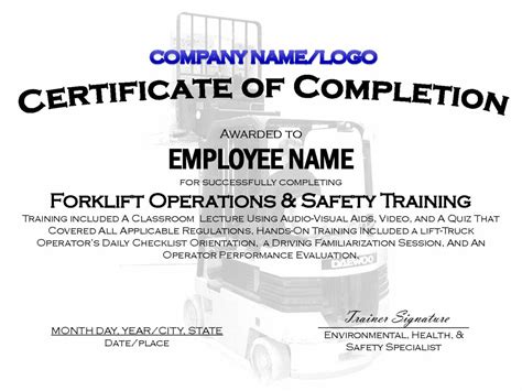 Forklift Certification Certificate Template - Demir.iso-Consulting.co ...