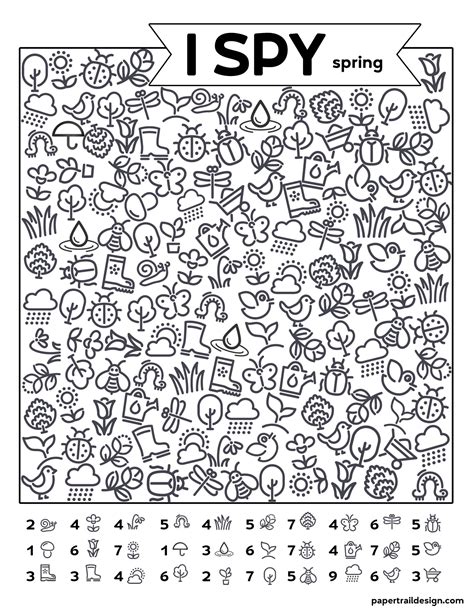 Free Printable I Spy Spring Activity - Paper Trail Design