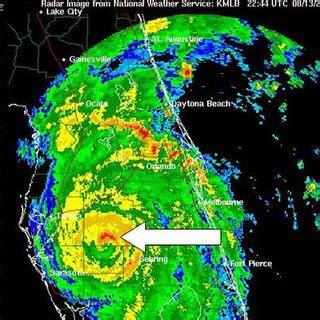 Hurricane Charley (2004) moving rapidly inland across central Florida ...