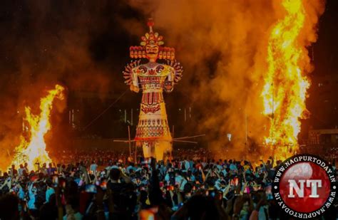 Skies over Nagpur’s KP Ground set ablaze with grand spectacle of Ravan Dahan to mark Vijaya Dashami