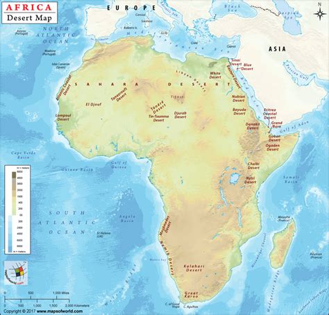 Africa Deserts Map | Deserts in Africa Map | Deserts in Africa