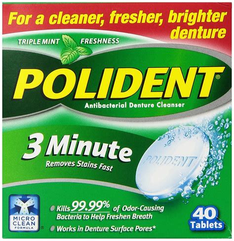 Polident Antibacterial Denture Daily Cleanser Helps Remove Stain Fast ...