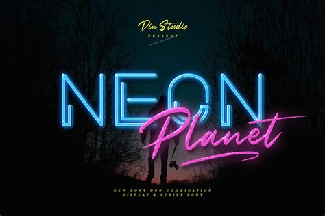 Neon Planet-Font Duo By Din Studio | TheHungryJPEG