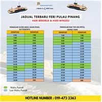 Penang Ferry Schedule 2024 / 2025 (Jadual Feri) Georgetown Penang