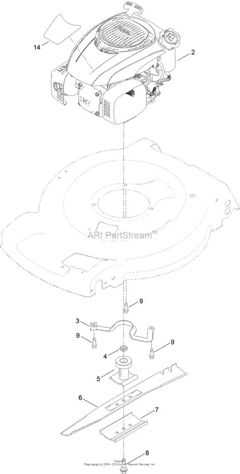 Toro 20370, 22in Recycler Lawn Mower, 2014 (SN 314200001-314999999) Parts Diagram for ENGINE AND ...