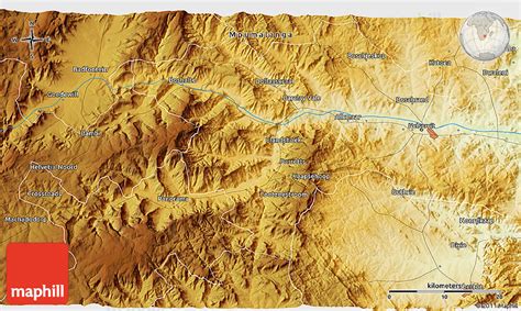 Physical 3D Map of Waterval Boven