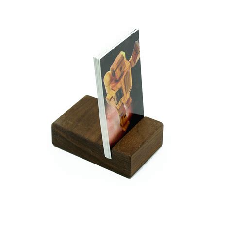 Walnut Vertical Business Card Holder | Happy Bungalow