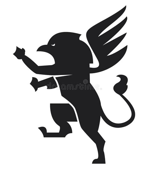 Griffin emblem silhouette stock vector. Illustration of gothic - 219358210