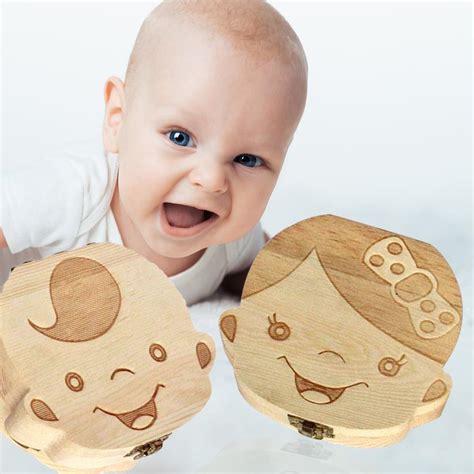 Wooden Baby Wooden Baby Teeth Box Kids Tooth Stora... – Grandado