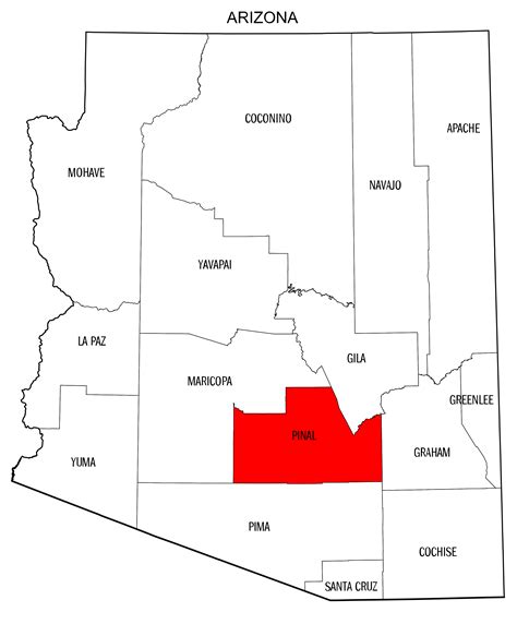 Arizona County Map (Printable State Map with County Lines) – DIY ...