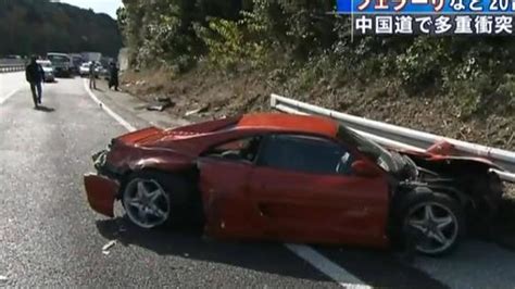 Japan Car Crash wrecks 8 Ferraris, 3 Mercedes & 1 Lambo