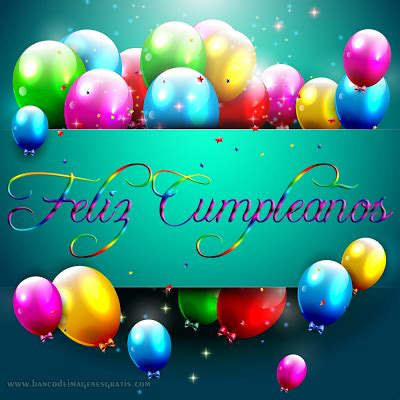 Banco de Imágenes Gratis: Feliz Cumpleaños - Postal con globos y Mensaje | Feliz cumpleaños ...