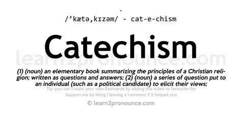 Pronunciation of Catechism | Definition of Catechism - YouTube