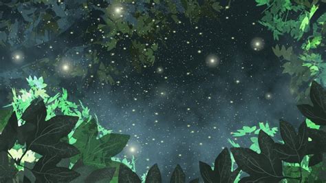 Green Night Starry Sky Background Design, Illustration Background, Hand ...