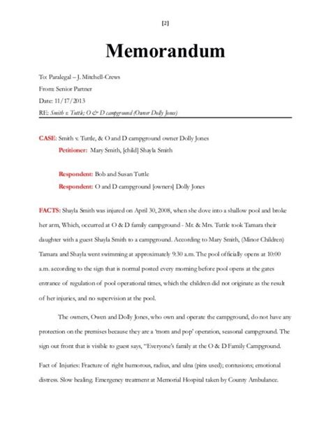 Legal Memorandum Example | Template Business