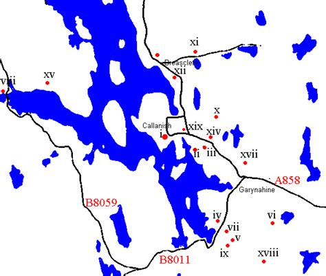 The Callanish Stones Map - Scotland - M E g A L i T h i A