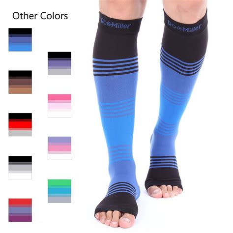 Open Toe Compression Socks 20-30 mmHg 3 Colors – Doc Miller