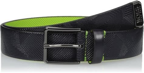 HUGO BOSS mens Ther Embossed Leather Belt Belt - blue - : Amazon.co.uk ...