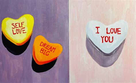 Date Night Painting: Valentine's Day Diptych Painting Acrylic on Wood ...