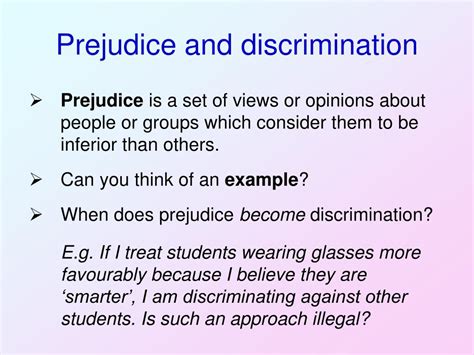 PPT - Prejudice, Discrimination and Disadvantage PowerPoint ...