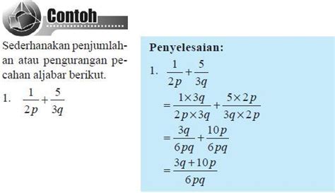 Penjumlahan Dan Pengurangan Pecahan Aljabar - Riset