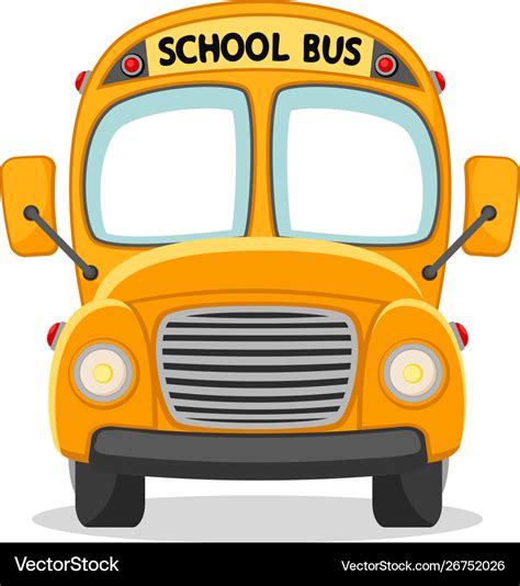 School bus front view on a white Royalty Free Vector Image