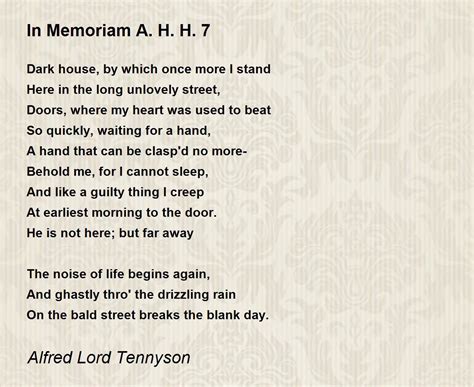 In Memoriam A. H. H. 7 Poem by Alfred Lord Tennyson - Poem Hunter