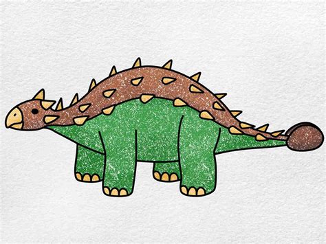 How to Draw an Ankylosaurus - HelloArtsy