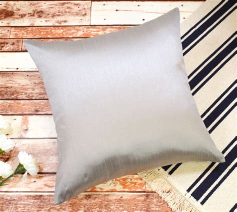 Aiking Home Solid Faux Silk Euro Sham / Pillow Cover 26 by 26 - Silver - Walmart.com