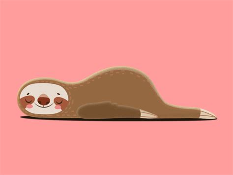 Sloth Sleeping on the Floor by Lua Marinho on Dribbble