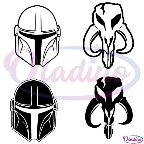 Star Wars Mandalorian Bundle SVG Silhouette Digital File - Oladino