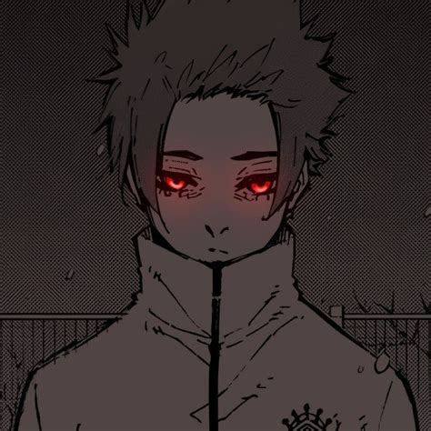 Anime Character with Red Eyes in the Dark