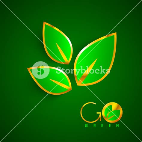 Eco Friendly Nature Background With Beautiful Green Leaves And Text Go ...