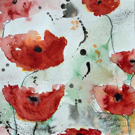 Poppies Flower- Painting Painting by Ismeta Gruenwald - Pixels