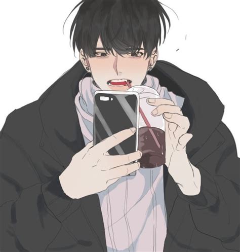 Anime Boy Drinking Coffee Pfp