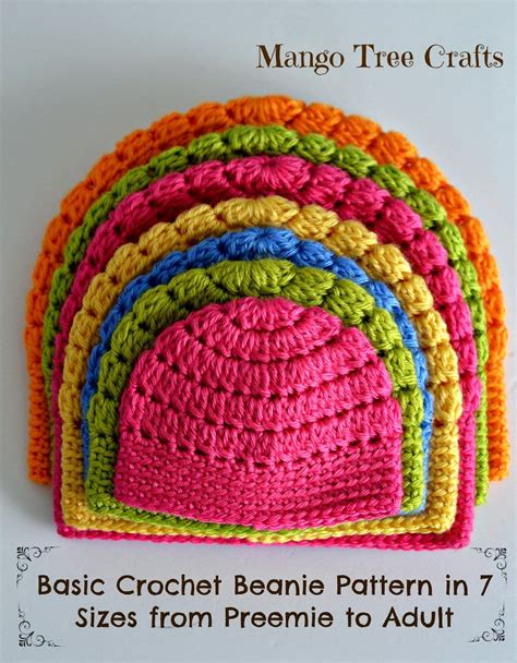 Mango Tree Crafts: Free Basic Beanie Crochet Pattern All Sizes | Basic crochet beanie pattern ...