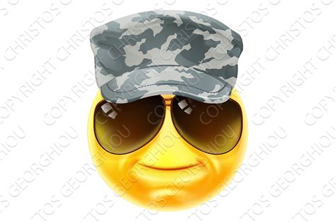 Army Soldier Emoticon Emoji Face | Illustrations ~ Creative Market