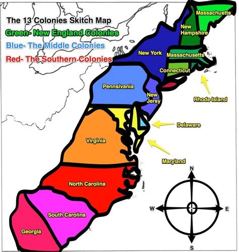 13 Colonies Map | Original 13 Colonies Blank Map