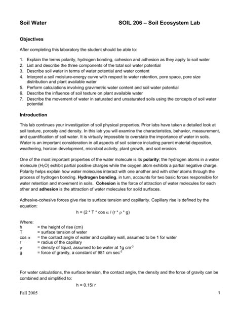 Soil Water Potential