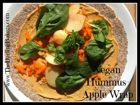 Vegan Hummus-Apple Wrap - The Darling Bakers