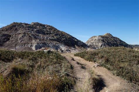 Hiking Trail in the Canadian Badlands in Alberta Stock Image - Image of ...