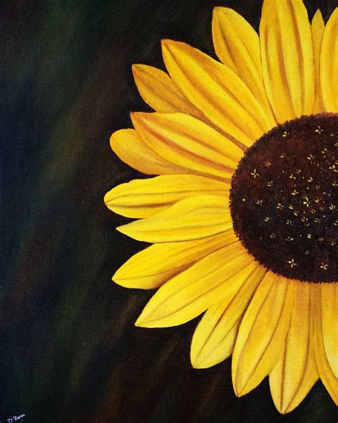 Pin by Add Color on Garden Art | Sunflower canvas paintings, Black ...