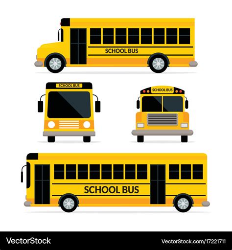 School bus front and side view Royalty Free Vector Image