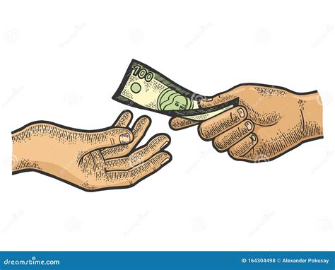 Money In Hand Clipart Black And White