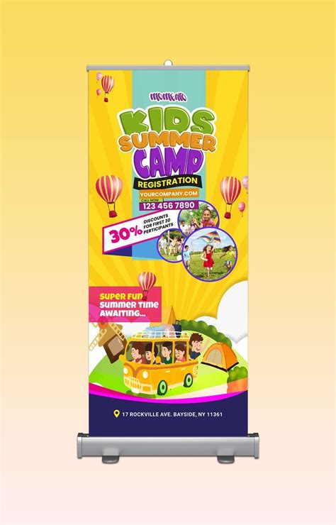 Roll up banner design for summer kids camp festivals. Summer Camps For Kids, Summer Kids ...