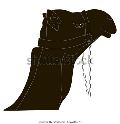 Black Silhouette Camel Head Stock Vector Stock Vector (Royalty Free ...