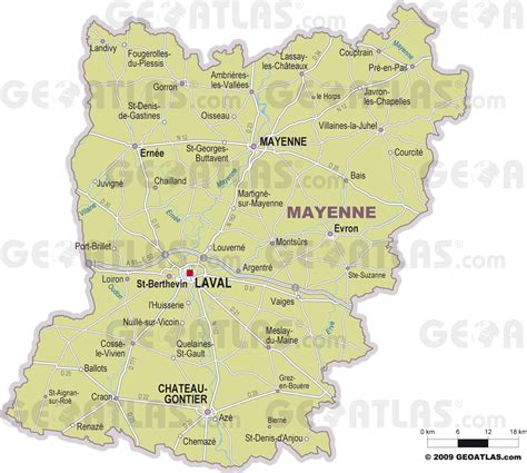 Carte de la Mayenne - Mayenne carte des villes, politique, sites touristiques