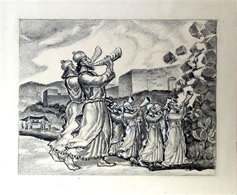 JOSHUA Battle of Jericho Vintage Original Charcoal Drawing - Etsy