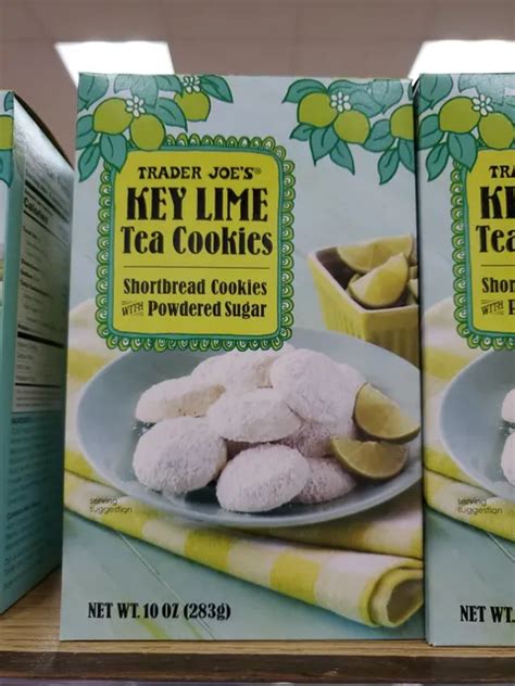 Trader Joe's Key Lime Shortbread Tea Cookies With Powdered Sugar