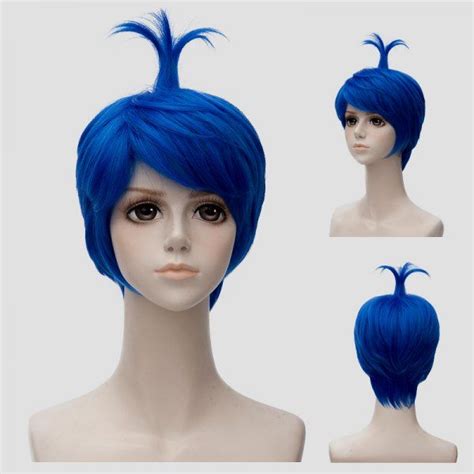 Stylish Short Straight Blue Ahoge Hairstyle Film Character Cosplay Wig ...